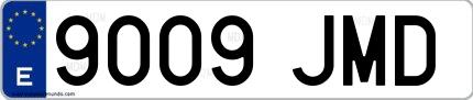 Ejemplo de matrícula española 9009 JMD