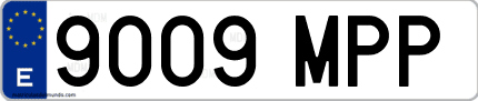 Ejemplo de matrícula de coche ordinaria 9009 MPP