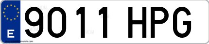 Ejemplo de matrícula de coche ordinaria 9011 HPG