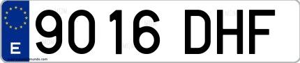 Ejemplo de matrícula española 9016 DHF