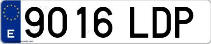 Ejemplo de matrícula española 9016 LDP