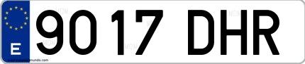 Ejemplo de matrícula española 9017 DHR