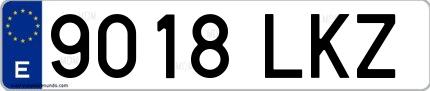 Ejemplo de matrícula española 9018 LKZ