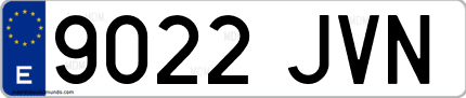Ejemplo de matrícula de coche ordinaria 9022 JVN