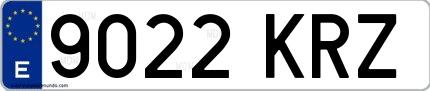 Ejemplo de matrícula española 9022 KRZ
