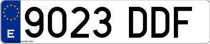 Ejemplo de matrícula de coche ordinaria 9023 DDF