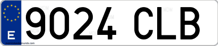 Ejemplo de matrícula de coche ordinaria 9024 CLB