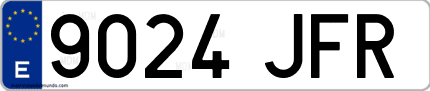 Ejemplo de matrícula de coche ordinaria 9024 JFR