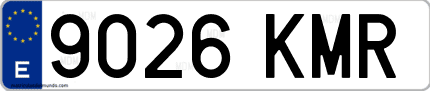 Ejemplo de matrícula de coche ordinaria 9026 KMR
