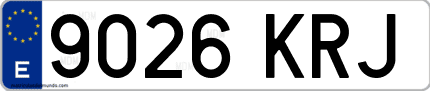 Ejemplo de matrícula de coche ordinaria 9026 KRJ