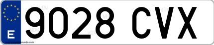 Ejemplo de matrícula española 9028 CVX