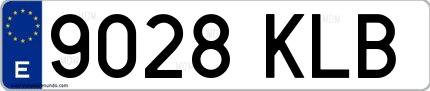 Ejemplo de matrícula española 9028 KLB