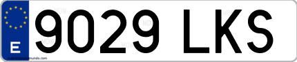 Ejemplo de matrícula de coche ordinaria 9029 LKS