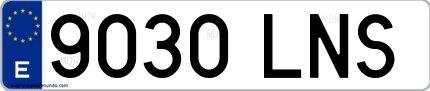 Ejemplo de matrícula española 9030 LNS