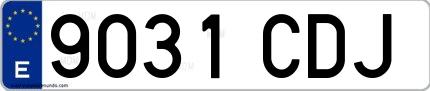 Ejemplo de matrícula española 9031 CDJ
