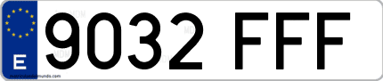 Ejemplo de matrícula de coche ordinaria 9032 FFF