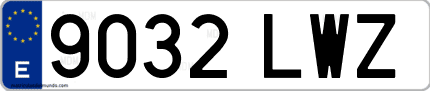 Ejemplo de matrícula de coche ordinaria 9032 LWZ