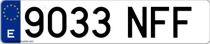Ejemplo de matrícula española 9033 NFF