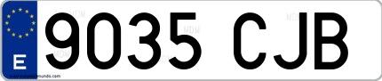 Ejemplo de matrícula española 9035 CJB