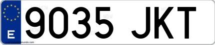 Ejemplo de matrícula española 9035 JKT