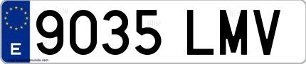 Ejemplo de matrícula de coche ordinaria 9035 LMV
