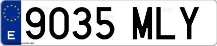 Ejemplo de matrícula española 9035 MLY