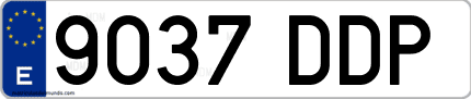 Ejemplo de matrícula de coche ordinaria 9037 DDP