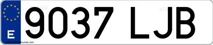 Ejemplo de matrícula española 9037 LJB