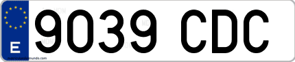 Ejemplo de matrícula de coche ordinaria 9039 CDC
