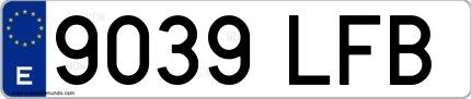 Ejemplo de matrícula española 9039 LFB