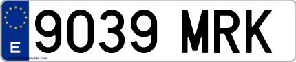 Ejemplo de matrícula de coche ordinaria 9039 MRK
