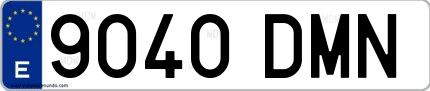 Ejemplo de matrícula de coche ordinaria 9040 DMN