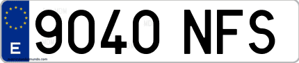 Ejemplo de matrícula de coche ordinaria 9040 NFS