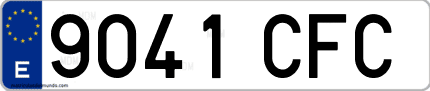 Ejemplo de matrícula de coche ordinaria 9041 CFC