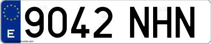Ejemplo de matrícula española 9042 NHN