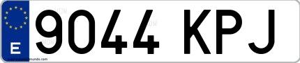Ejemplo de matrícula española 9044 KPJ
