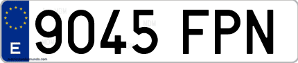 Ejemplo de matrícula de coche ordinaria 9045 FPN