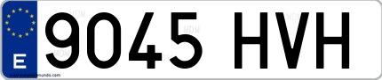 Ejemplo de matrícula española 9045 HVH