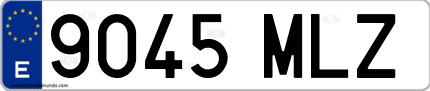 Ejemplo de matrícula de coche ordinaria 9045 MLZ