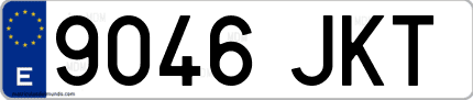 Ejemplo de matrícula de coche ordinaria 9046 JKT