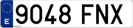 Ejemplo de matrícula de coche ordinaria 9048 FNX