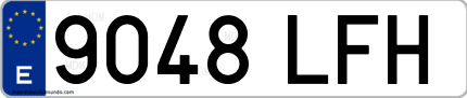 Ejemplo de matrícula de coche ordinaria 9048 LFH