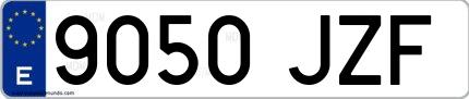 Ejemplo de matrícula española 9050 JZF
