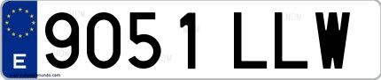 Ejemplo de matrícula española 9051 LLW