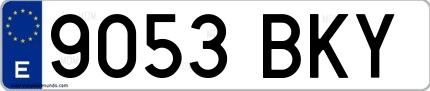 Ejemplo de matrícula española 9053 BKY