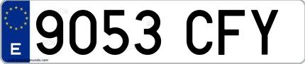 Ejemplo de matrícula española 9053 CFY