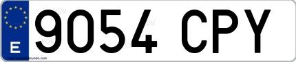 Ejemplo de matrícula española 9054 CPY