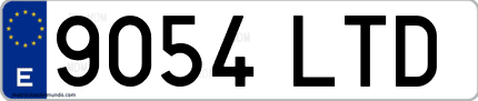 Ejemplo de matrícula de coche ordinaria 9054 LTD