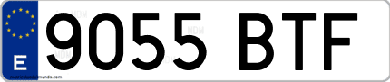 Ejemplo de matrícula de coche ordinaria 9055 BTF