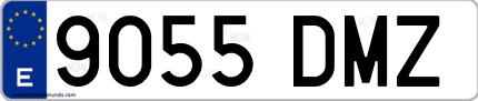 Ejemplo de matrícula de coche ordinaria 9055 DMZ